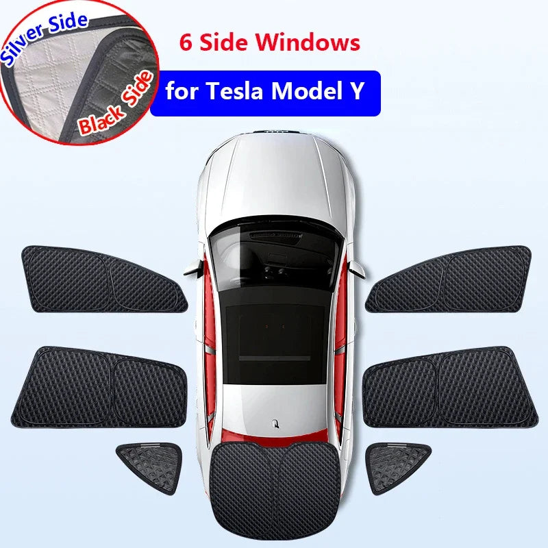 For Tesla Model 3 Highland 2024 Sunshade Accessories Silver Thick Sun Shade Tesla Model Y Juniper 2025 Window Windshield Shading