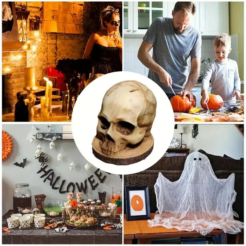 Skull Knife Holder Creative Kitchen Storage Rack Unique Countertop Cutlery Organizer Gothic Style Decorative Utensil Stand