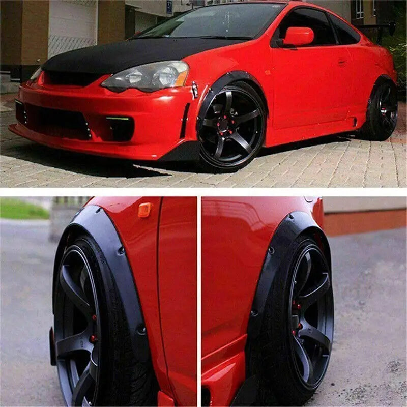 Universal Car Truck Wheel Fender Flares Cover Wide Body Kit Wheel Arches Black