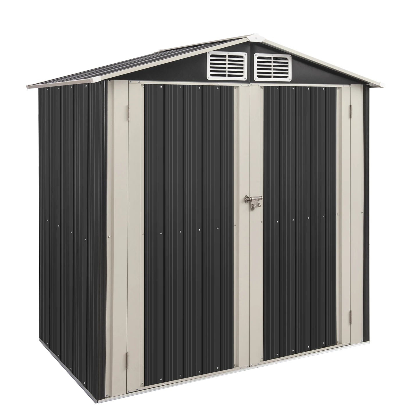 6x4 FT Outdoor Storage Shed, Metal Garden Shed with Lockable Door, Anti-Corrosion Tool Shed with Sloping Roof, for Backyard Pati