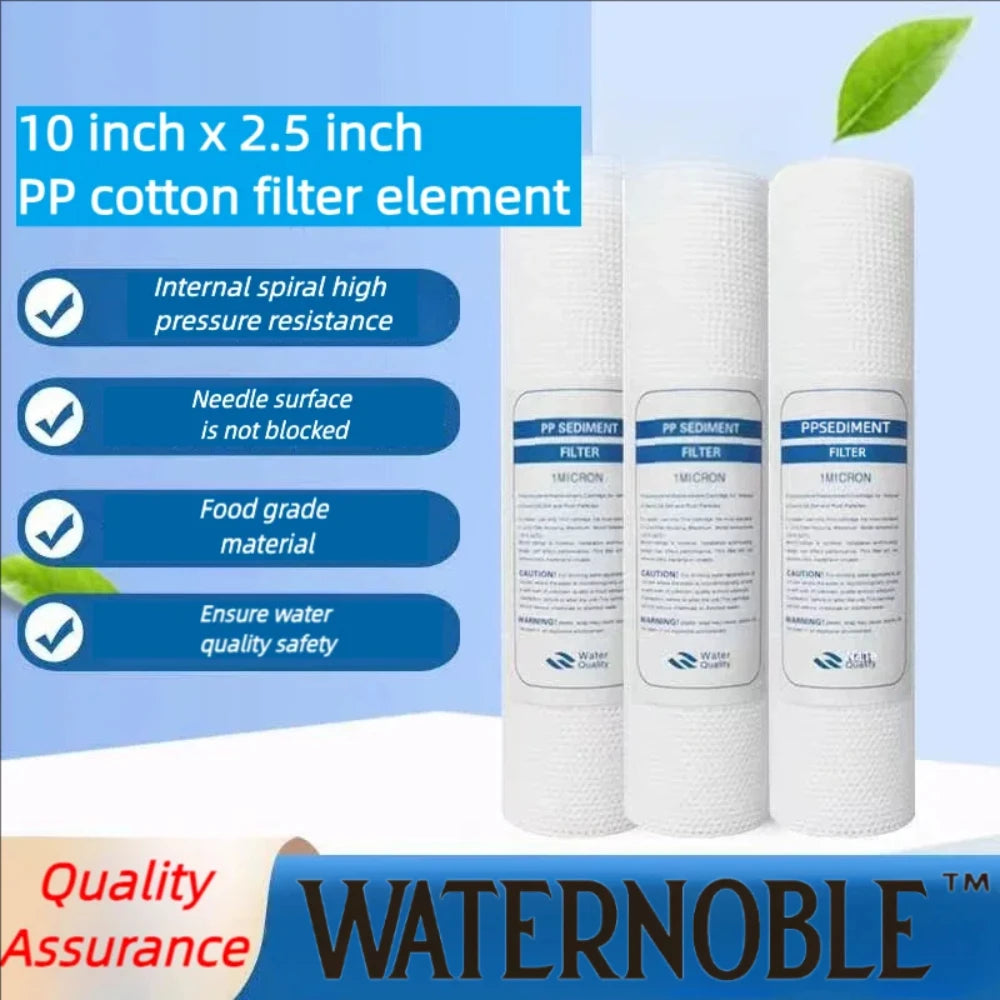 Waternoble 10 Inch x 2.5 Inch Compatible Replacement Filter Set for GE