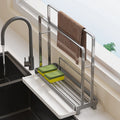Stainless Steel Kitchen Cloth Storage Rack, Magic Organizer for Dishcloths, Water-Draining Rack for Windowsill and Sink Gaps, Narrow Towel Holder