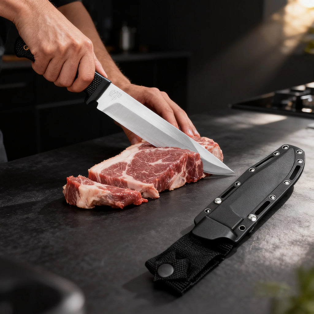 1/2 set kitchen knife set, equipped with high-end black sheath, suitable for kitchen use, a vegetable cutting and boning knife