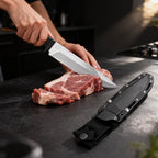 1/2 set kitchen knife set, equipped with high-end black sheath, suitable for kitchen use, a vegetable cutting and boning knife