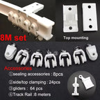 Flexible Ceiling & Wall Mounted Curtain Track Rail Bendable Plastic Steel Design for Bay Windows/Balcony 1-10M White Noise-Free