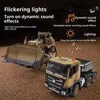 1/18 Rc Truck Alloy Tractor Thelink 1318 Remote Controlled Bulldozer D9r Collaborative Engineering Trucks Boy Toys Huina1554