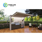 Customized Outdoor Kitchen Sink Station Luxury 304 Stainless Steel with Storage Cabinet and Built In Insulated Cooler Unit