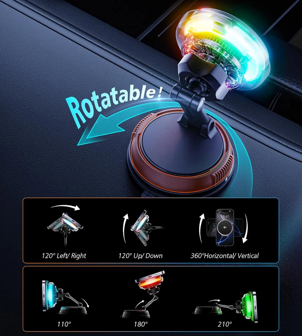 15W Qi2 MagSafe Car Mount with Cooling Fan