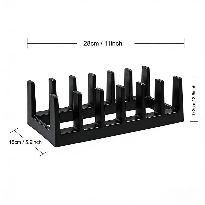 Pot Lid & Dish Rack Multifunctional Plastic Kitchen Organizer for Plates, Lids, Cups & Dishes, Countertop Storage Holder