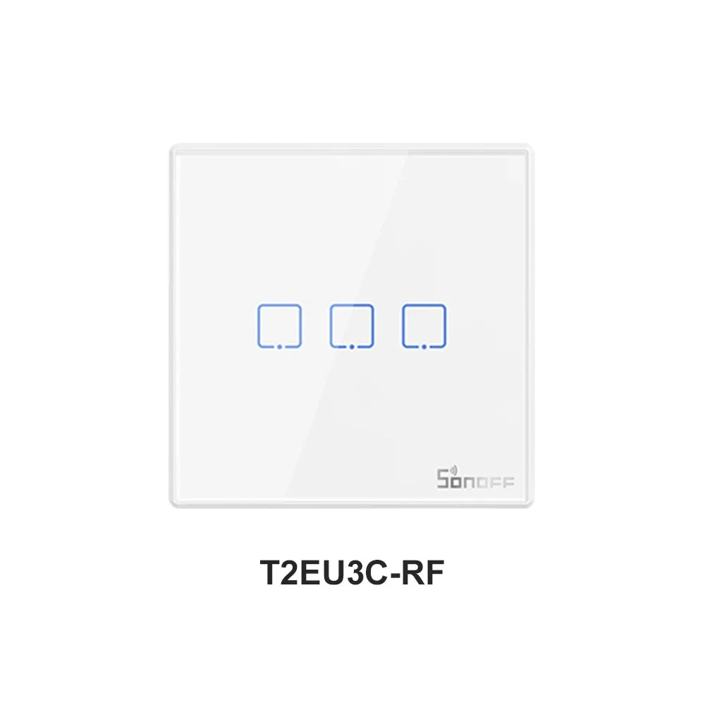 SONOFF T2EU-RF 433MHz Wireless Stick-on Smart Wall Switch Two-Way RF Remote Control Works With SONOFF TX/RFR2/4CHPROR3
