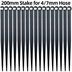 WUJIE 50-1000PCS Garden 1/4" Stake Fixed Stems Holder Support 11cm 20cm for Drip Irrigation 4/7mm Hose Pipe Inserting Ground