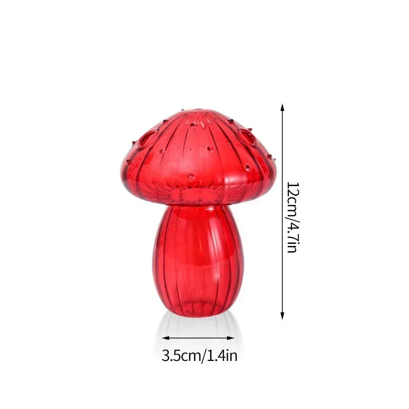 Mushroom Vase Flower Bottle Glass Vase Decoration Home Hydroponics Pot Table Ornament Room Decor Mushroom Accessorie Home Decor