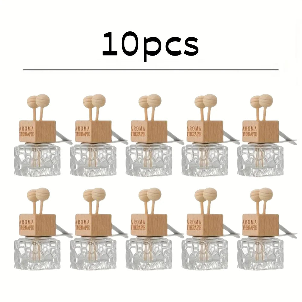Car Air Outlet Fragrance Bottle Elegant Perfume Empty Bottle Set with Clip Air Vent Glass Diffuser Car Decor for Air Freshing