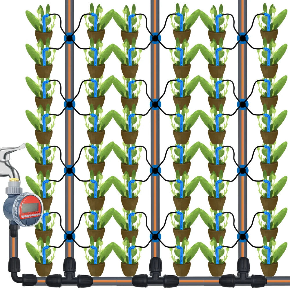 50-1000pcs Greenhouse 3/5m Hose Drip Irrigation Drippers 1/8'' Bending Arrow Emitters Garden Potted Micro Watering System