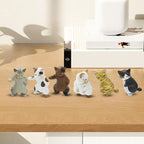 Cat Figurine 6pcs Cute Cat Toy Ornaments Tiny Desktop Display For Living Room Study Room Bathroom Children's Room Dining Room
