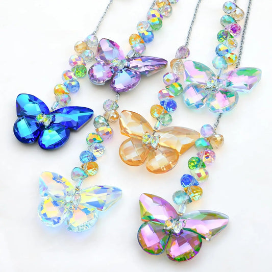 Crystal Butterfly Suncatchers for Window Hanging Ornaments, Rainbow Maker Sun Catchers Indoor Outdoor Patio Garden Decor Gifts