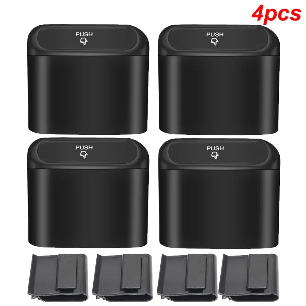 1L Car Interior Storage Case Trash Garbage Box Door Bin Push Can Mini Tray Dustbin Seat Clip Stand Holder Automotive Accessories