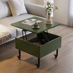 Realife Tea Table Simple And Adjustable Solid Wood Rock Board Small Table Japanese Cream Style Movable Living Room Side Table