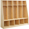 5-Section Classroom Coat Locker & Backpack Hanger, Daycare Cubby Coat Rack, Cubicle Coat Hanger, Mudroom Furniture wi