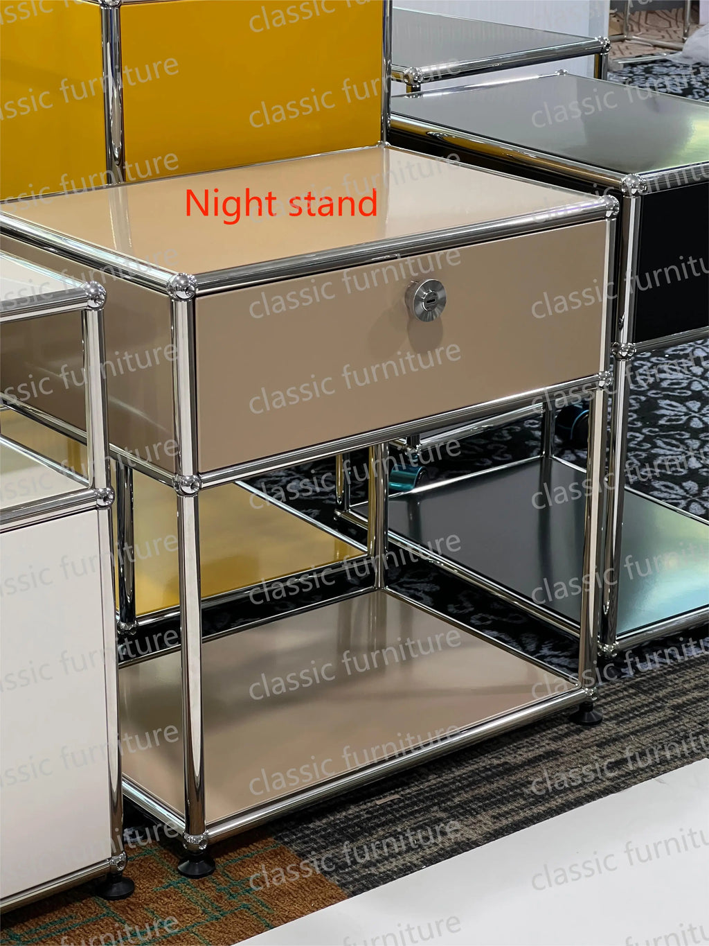 Modular Module Furniture Customized Metal Stainless Steel Cabinet  Storage  Sideboard Shelf DIY Living Room
