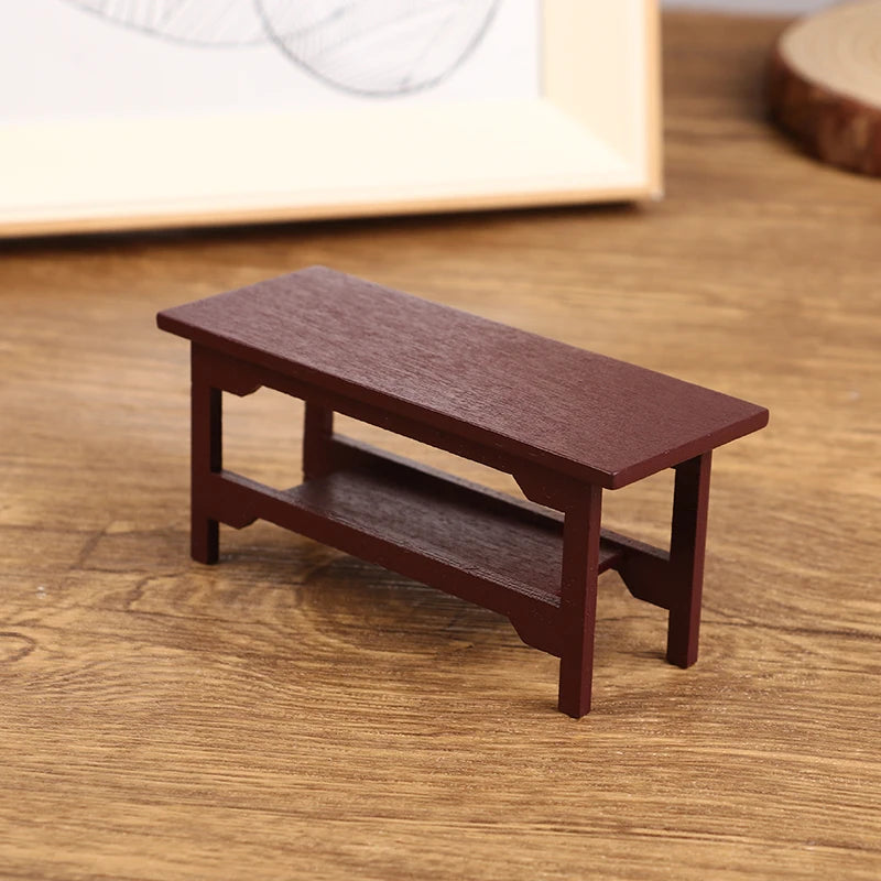 1Pc 1/12 Dollhouse Miniature Kitchen Room Dining Wood Table Model Furniture Accessories for Doll House Decor Kids Play Toys
