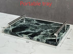 Luxury Marble Bath Set: Shampoo Bottles, Tray & Canister Organizer, Natural Stone Accessories for Home & Hotel Bathroom Decor