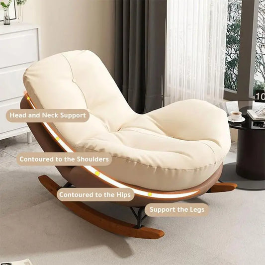 Indoor Rocking Chair / Glider - Padded Seat Reading Chair for Living Room & Bedroom | AlluCanFind
