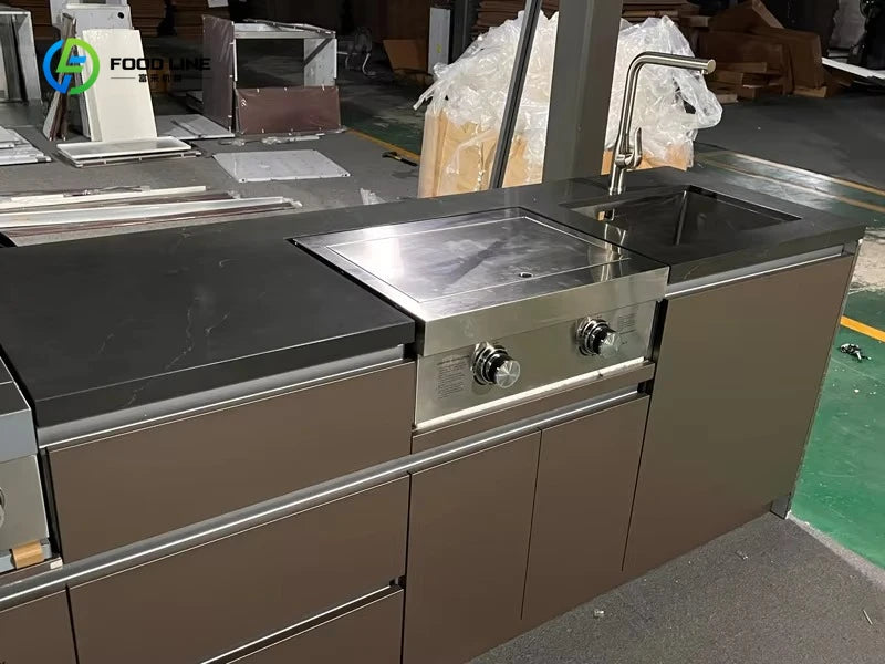 Customized Outdoor Kitchen Modular Cabinet Garden Camping  Outdoor Stainless Steel Outdoor Kitchen Tcomplete Equipment