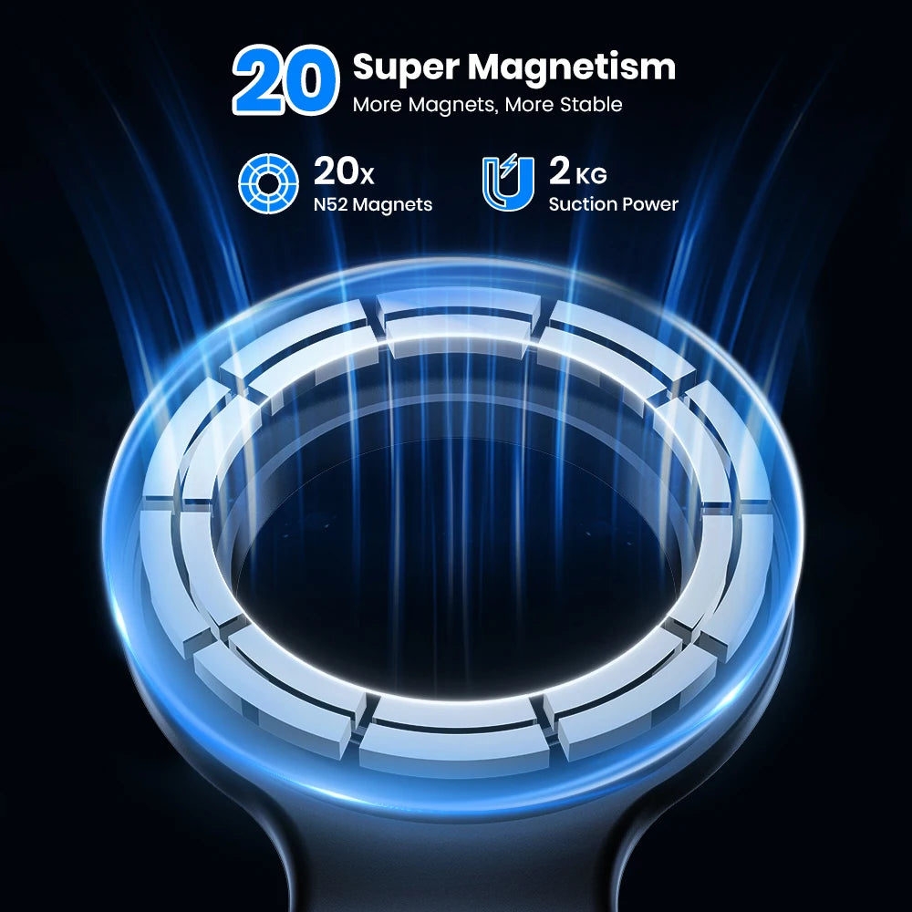 TOPK D53X Magnetic Car Mount, Mag-Safe Design, Easy Installation for Dashboard/Windshield, Fits iPhone 12/13/14/15/16