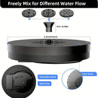 6.5W LED Solar Fountain Pump with Lights, for Bird Bath Pool, Solar Water Fountain with Battery, for Outdoor, Garden Decoration