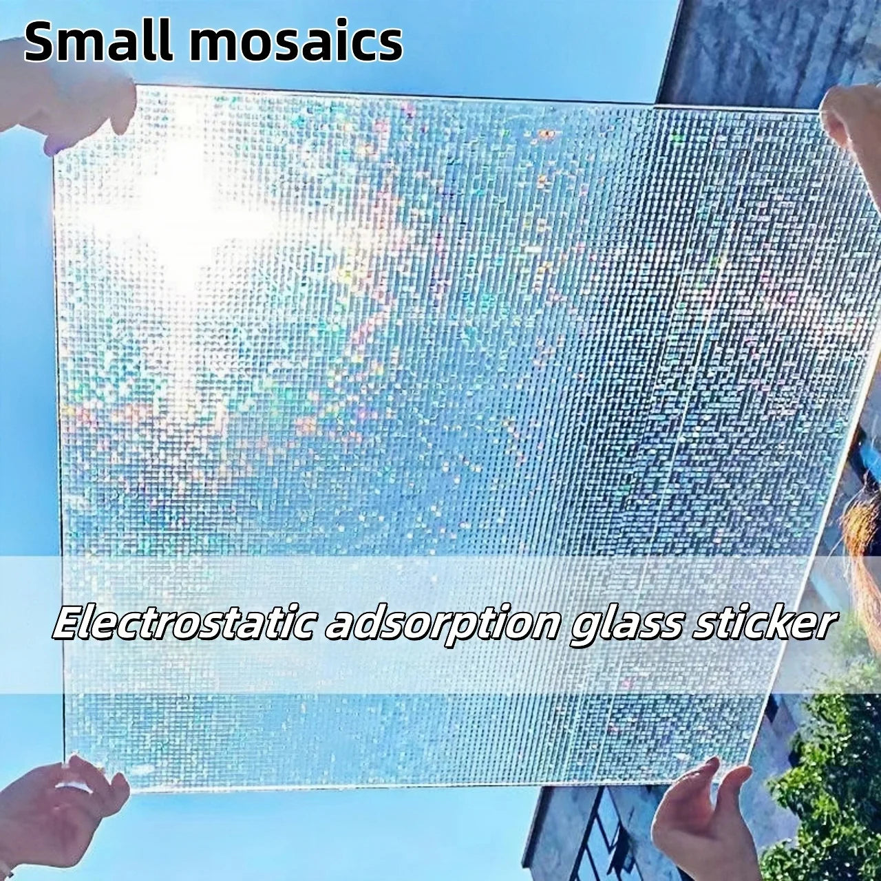 Window Privacy Rainbow Film Static Adhesive Adsorption Plastic 3D Decal Glass Door Insulation Uv Protection