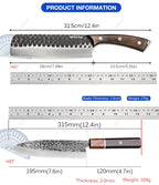 Kitchen Knife Stainless Steel Forged Meat Cleaver Hammer Pattern Slicing Knife Professional Chef Knife Kitchen Cutting Meat