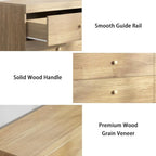 Dresser for Bedroom 6 Drawer Wood Dresser 58.3" Wide, Large Chest of Drawers for Bedroom, Living Room, Hallway, Entryway, Modern