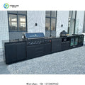 Customized Mobile Kitchen Backyard Cooking Station Outdoor BBQ Grill Modern Design With Sink Refrigerator