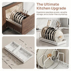 1Pc Multifunctional Pull Out Kitchen Organizer for Pots Pans Pot Lid Holder Spice Rack Dish Drying Drawer Storage