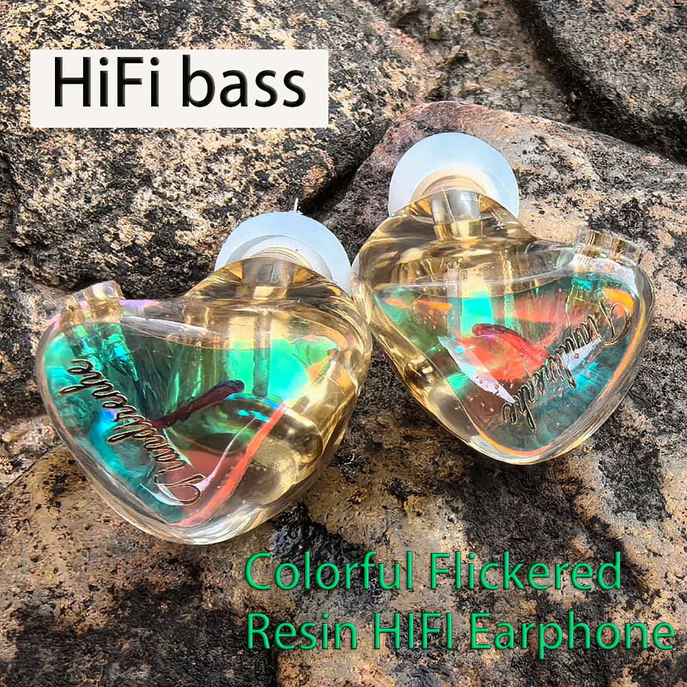 Tiandirenhe TD15 Colorful Flickered HiFi bass earphone in ear Earbuds Dynamic DJ Stage Fever IEM cable For TFZ