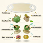 Kids Wooden Afternoon Tea Set Toys Kitchen Accessories for Tea Party Play Educational Pretend Food Gift for Girls Boys Toddlers