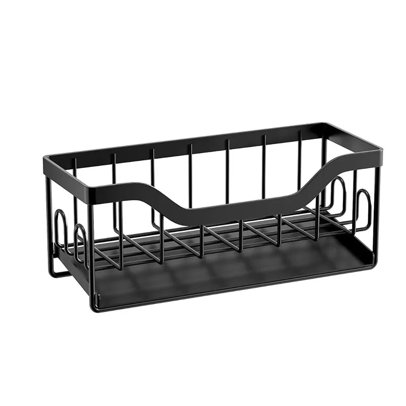 Multifunctional Kitchen Sink Storage Rack - Metal Sponge Holder, Dishwashing Liquid Storage Box, and Self-Draining Tray - No-Drill Installation, Compact Storage, High-Quality Manufacturing, Kitchen Sink Accessories, Sink Storage Rack