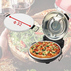Klaif Electric Pizza Maker, 420℃, 1200 Watt, 5 Separate Temperature Levels, Flame Resistant Stone Plate 1200W 31cm