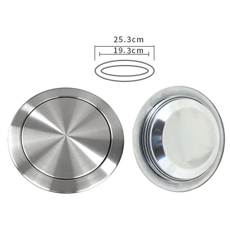 Stainless Steel Flush Recessed Built-in Balance Swing Flap Lid Cover Trash Bin Garbage Can Kitchen Counter Top