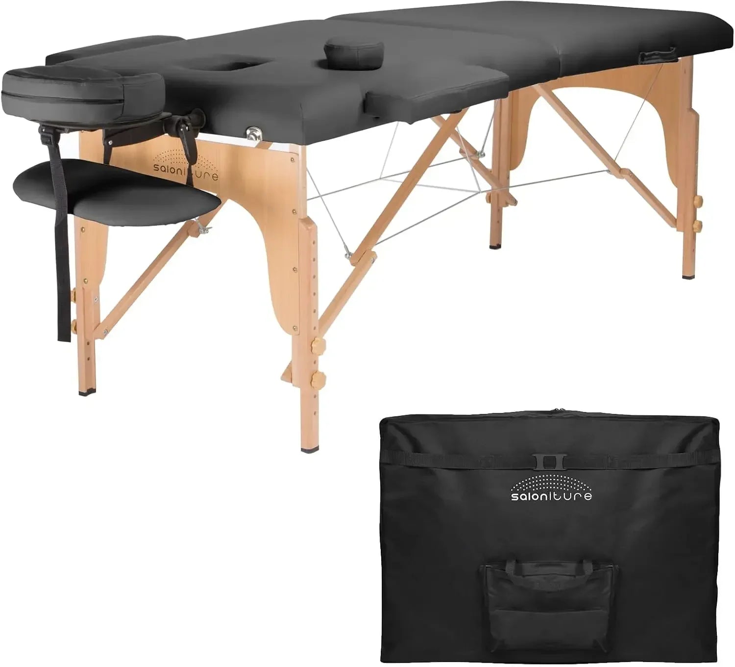 Professional Portable Folding Massage Table with Carrying Case - Burgundy