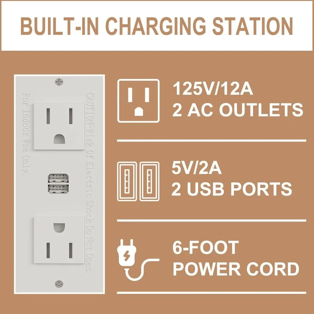 Makeup Vanity with Glass Top, White Vanity Desk with Mirror and Lights, Big Vanity with Drawers & Cabinets for Bedroom