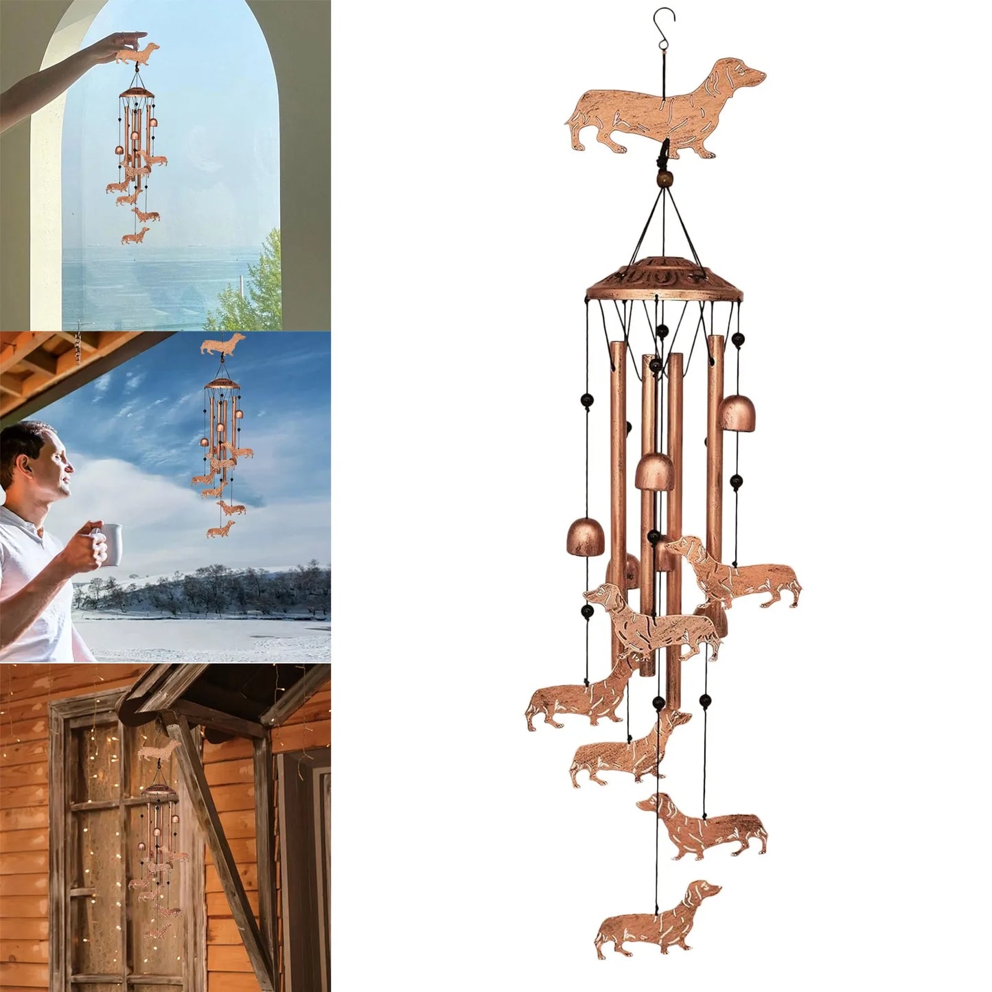 Wind Chimes Memorial Housewarming Wind Chimes For Outside Metal Wind Chimes Dog Gifts For Women/Men Wind Chime Memorial Mom