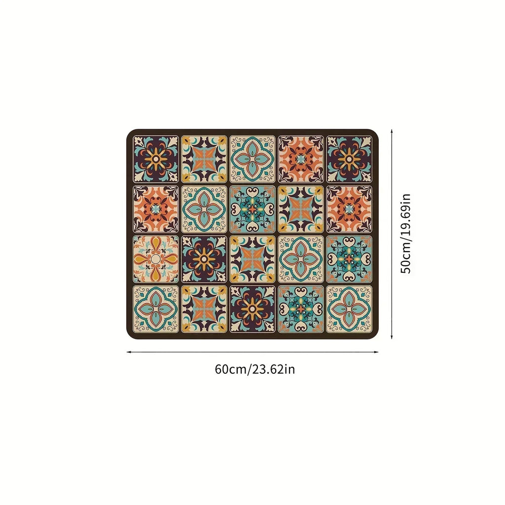 Washing Machine Dust Cover Retro Style Wash Machine Cover Oven Microwave Refrigerator Top Protector Mat Absorbent Pad LAVIE LIFE