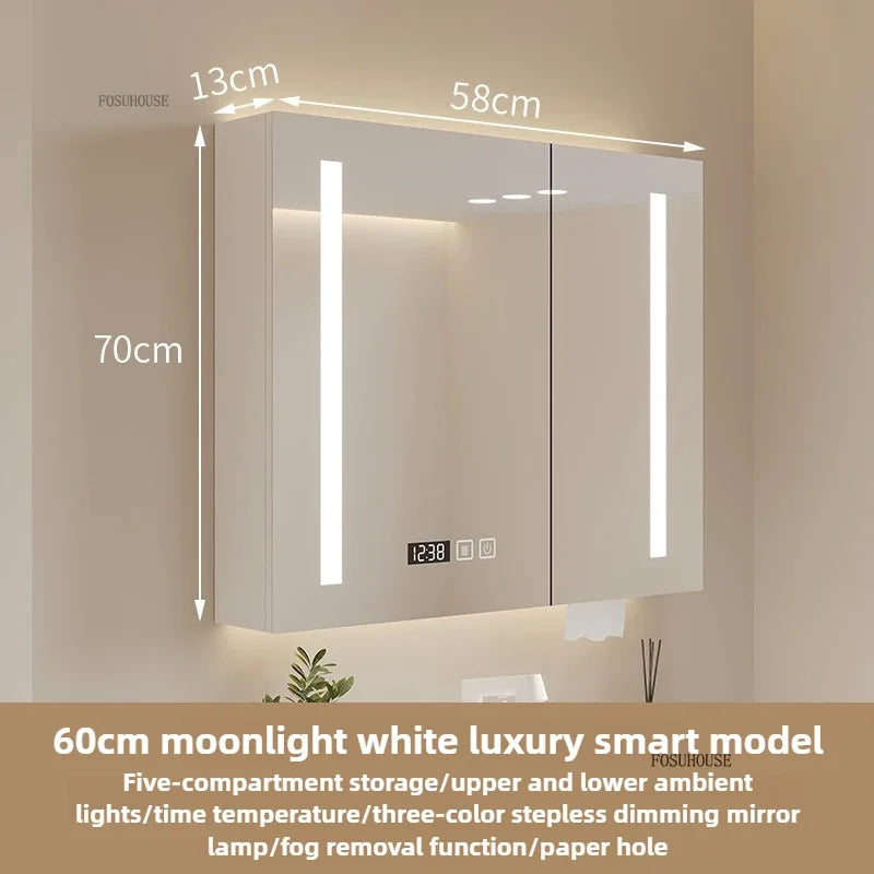 Bathroom Wall Mounted Mirror Cabinet Modern Smart Bathroom Cabinets with Mirror Creative Bathroom Storage Cabinet Home Furniture