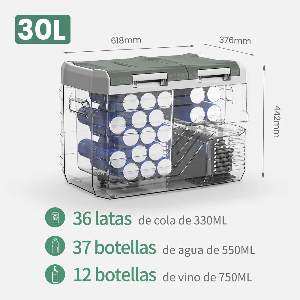 Alpicool NLS 20L 30L 40L Portable Refrigerator Mini Fridge Freezer 12V Compressor Cooler 12/24V DC 100-240V AC for Camping