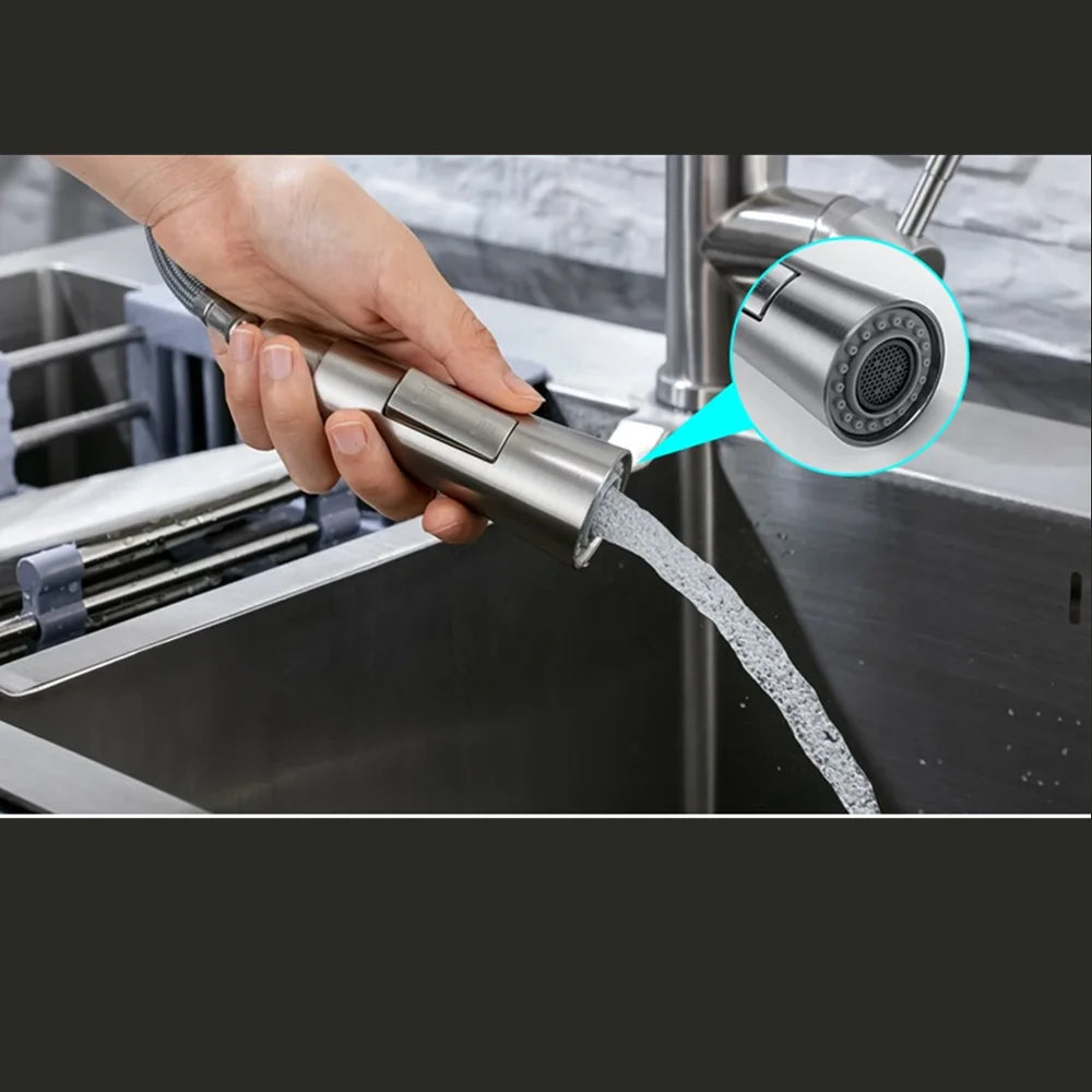 Kitchen Faucet Pull Out Brushed Nickle Stainless Steel Black Kitchen Mixed Tap Kitchen Sink Tap