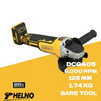 HELNO 125mm flat head angle grinder bare machine tool cutting machine 18V lithium battery brushless tools