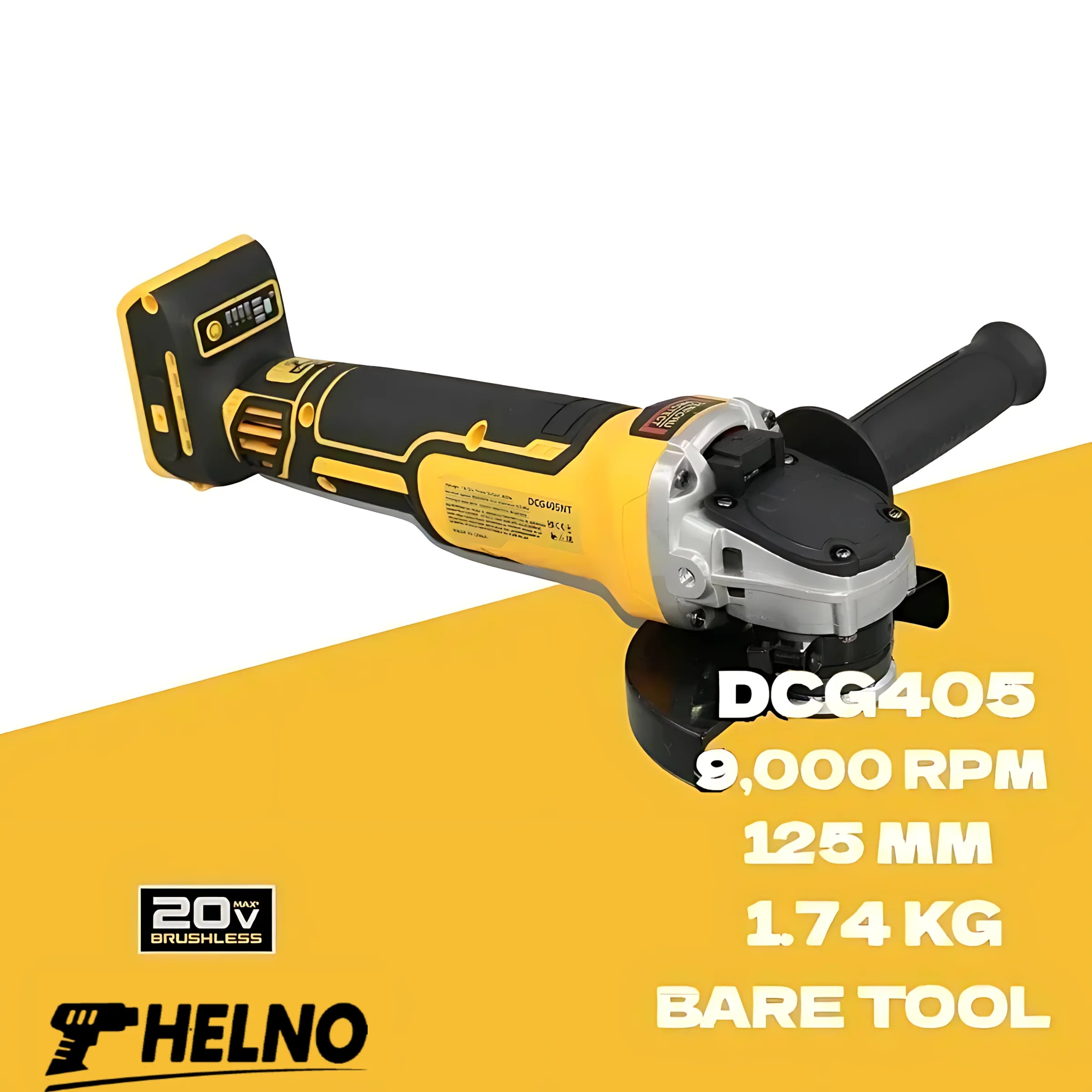 HELNO 125mm flat head angle grinder bare machine tool cutting machine 18V lithium battery brushless tools