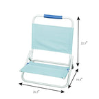 Beach Sand Chair, Teal, Durable Weather Resistant Fabric, Powder-coated steel frame for rust-resistance, Folds flat for storage
